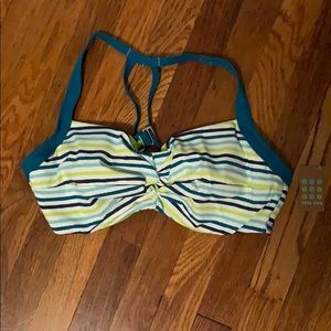 Title Nine Pele Bikini Top Tidal Stripes Size 38DD